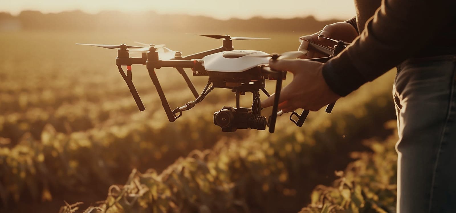 Unmanned aerial system in operation